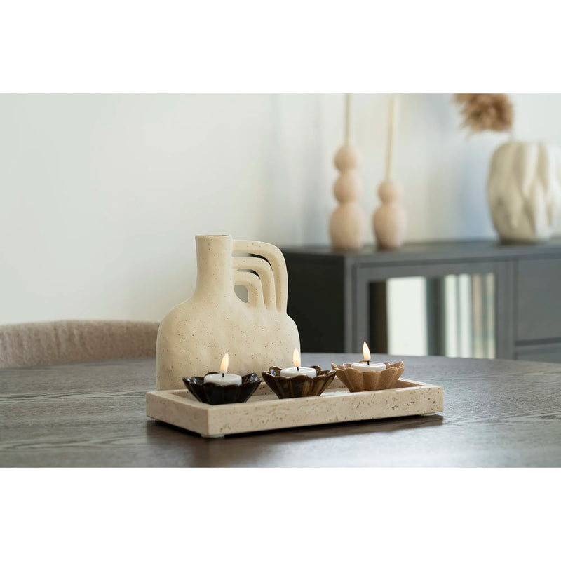Tray, travertine, natural, 30,5x15 cm