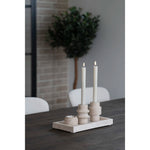House Nordic Tealight Holder, travertine, natural, set of 2